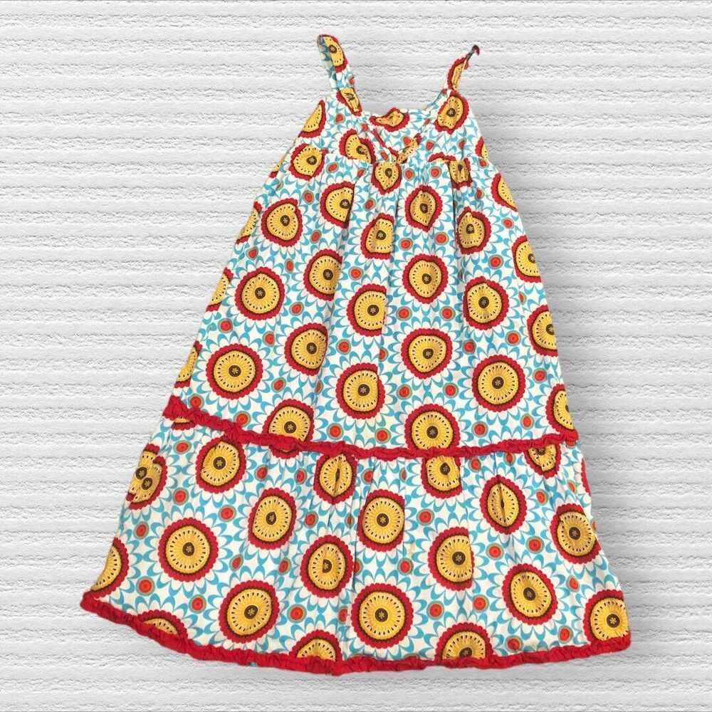 Sage & Lilly Maxi Dress Girls 8 Mustard Yellow Blue Red